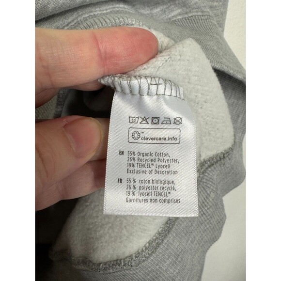 Tentree Womens Medium Golden Spruce Fleece Sweater Gray Crewneck Embroidered - Picture 11 of 13